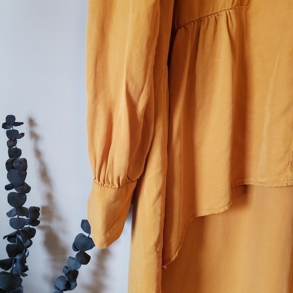 Mustard Zara Trafaluc High Low Blouse - Picture 10 of 16